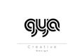 GYA Creative Unique Modern Letter Logo Design Royalty Free Stock Photo