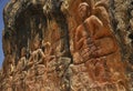 Gyalwa Ringna 5 Dhyani Buddha rock statue which is located in Padum Royalty Free Stock Photo