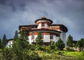 Watch tower above Paro Dzong , ta Dzong , national museum , Bhutan Royalty Free Stock Photo