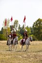 Unidentified reenactors dressed n the historic military uniforms