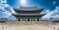 Gyeongbok palace in Seoul City, Gyeongbokgung palace landmark of Seoul, South Korea, Korean wooden traditional house in