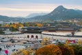 Gyeongbokgung Palace in Autumn in Seoul, South Korea.