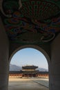 Gyeongbokgung Palace and Heungnyemun gate during winter morning at Jongno-gu , Seoul South Korea : 8 February 2023