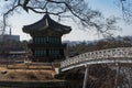 Gyeongbokgung Palace and Hyangwonjeong Pavilion with Chwihyang bridge during winter morning at Jongno-gu , Seoul South Korea : 8