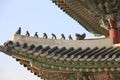 Gyeongbokgung Palace, Korean traditional roof,Japsang figures,Seoul,South Korea Royalty Free Stock Photo