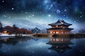 Gyeongbokgung Palace at night, San Andres & Providencia Islands Caribbean Colombia, AI Generated