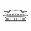 Gyeongbokgung palace, Seoul icon, outline style