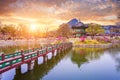 Gyeongbokgung palace in spring, South Korea. Royalty Free Stock Photo