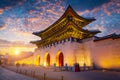 Gyeongbokgung Palace in sunset is beautiful, Seoul, South Korea