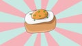 Gyeran-ppang icon animation typical Korean food with a rotating background