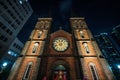 Gyesan Our Lady of Lourdes Cathedral of Daegu illuminated at night a catholic church Daegu South Korea