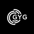 GYG letter logo design on black background. GYG creative initials letter logo concept. GYG letter design Royalty Free Stock Photo