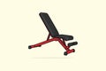 Gym Adjustable Weight Bench vector illustration.