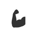 Gym arm silhouette. Power hand black icon. Bodybuilder muscle arm contour shape. Royalty Free Stock Photo