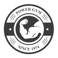 Gym badge - bodybuilder`s hand, sport emblem