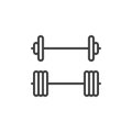 Gym barbell line icon
