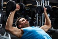 Gym bench press workout Royalty Free Stock Photo