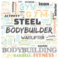 gym, body building, weight lifting, sports word cloud, this word cloud use as banner, painting, motivation, web-page, website