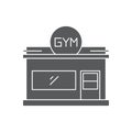 Gym building vector icon architecture symbol isolated on white background