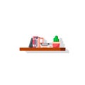 Flat style bookshelve icon Royalty Free Stock Photo