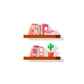 Flat style bookshelve icon Royalty Free Stock Photo