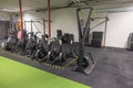 Gym with diverse equipmentâstrength machines, promoting healthy lifestyle. Royalty Free Stock Photo