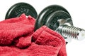 Gym dumbbells. Weights gym. Skinny, cutout. Royalty Free Stock Photo