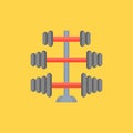 Gym equipment Barbell stand in various weight icon Royalty Free Stock Photo