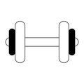 Gym equipment dumbell isolated black and white