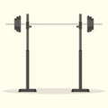 Gym equipment for training: power plant with a barbell for playing sports.Weight plate for sporting. Vector graphic illustration.