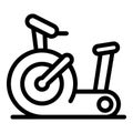 Gym exercise bike icon, outline style