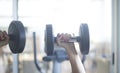 Gym exercise dumbell free weights Royalty Free Stock Photo