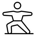 Gym exercise icon, outline style Royalty Free Stock Photo