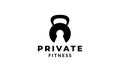 Gym fitness barbel lock logo design ideas Royalty Free Stock Photo