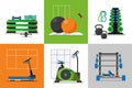 Gym Fitness Design Colored Concept Set Royalty Free Stock Photo