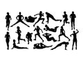 Gym and Fitness Sport Silhouettes Royalty Free Stock Photo