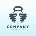 Gym fitness vector logo design logo design with fitness gym icon