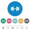 Gym flat round icons