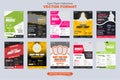 Gym flyer template collection with photo placeholders. Modern gym management business promotional poster and flyer bundle. Fitness