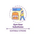 Gym gear substitutes concept icon