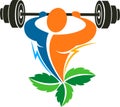 gym herbal health food logo Royalty Free Stock Photo