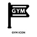 Gym icon vector isolated on white background, logo concept of Gym sign on transparent background, black filled symbol Royalty Free Stock Photo