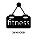 Gym icon vector isolated on white background, logo concept of Gym sign on transparent background, black filled symbol Royalty Free Stock Photo