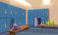 Gym locker room flat vector illustration Royalty Free Stock Photo