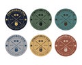 Gym logo color set in vintage style