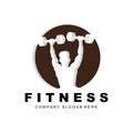 Gym Logo, Fitness Logo Vector, Design Suitable For Fitness, Sports Equipment, Body Health, Body Supplement Product Brands Royalty Free Stock Photo