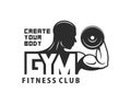 Gym logo template. Monochrome style