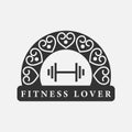 Gym logotype.Vintage Fitness logos. Circle Shape. Retro Style Logo template.Black color