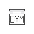 Gym signboard outline icon