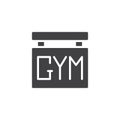 Gym signboard vector icon